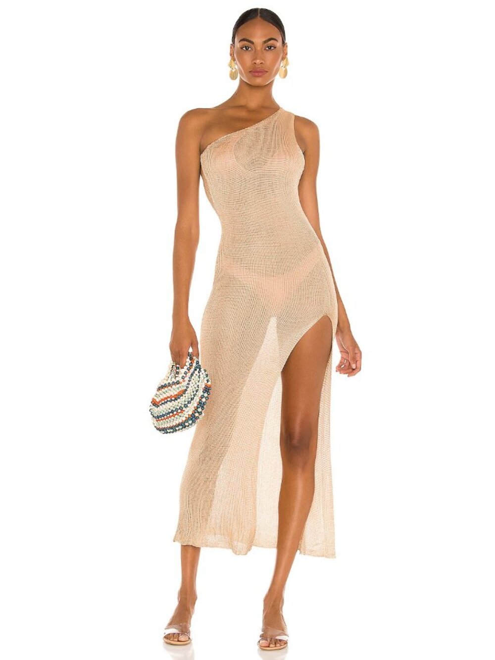 Flook The Label Willa Dress in Nude Metallic